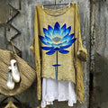 Ancient Egyptian Lotus & Runes Art Linen Tunic