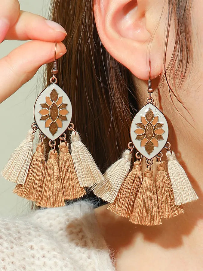Women's Hand-woven Tassel Earrings
