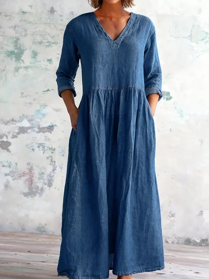 Women'S Casual Solid Color  Dress