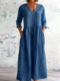 Women'S Casual Solid Color  Dress