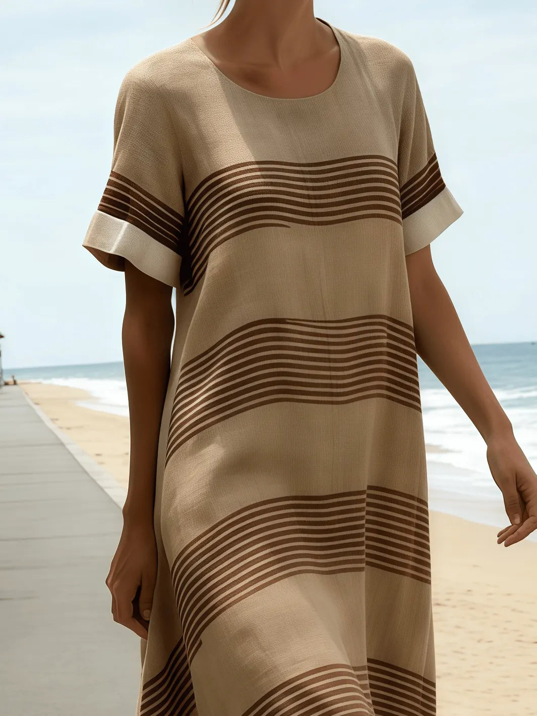 Women's Casual Loose Striped Dress