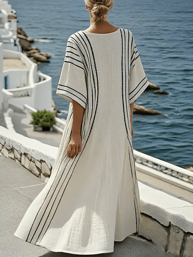 Women'S Contrast Striped Dress