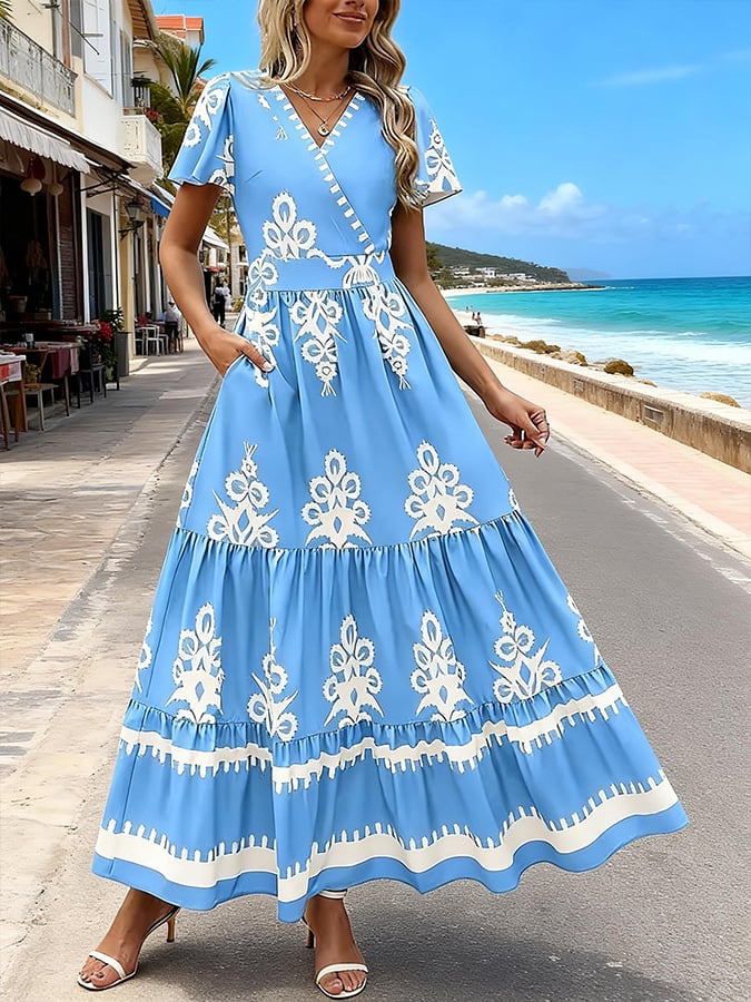 Women'S Vacation Bohemian Print Dress