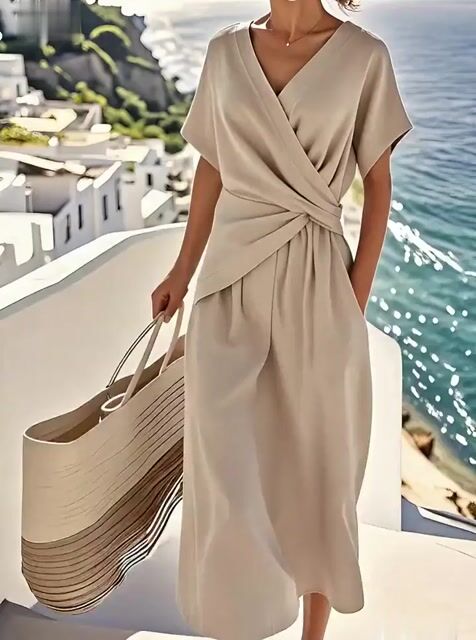 Women'S Loose Solid Color Dress