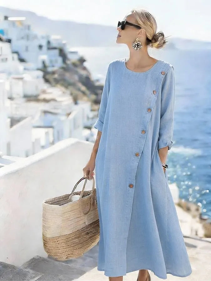 Women'S Casual Solid Color  Dress
