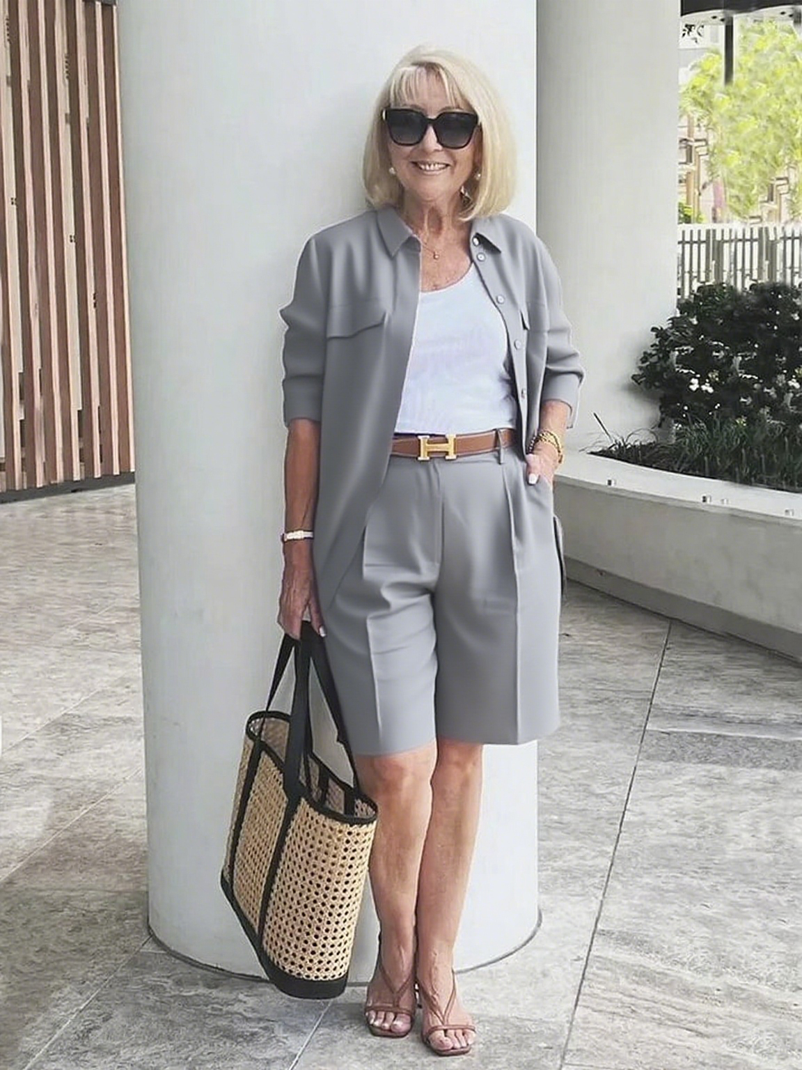 Two-piece Suits Stylish Lapel Collar Suit Shorts  Blazer Coat