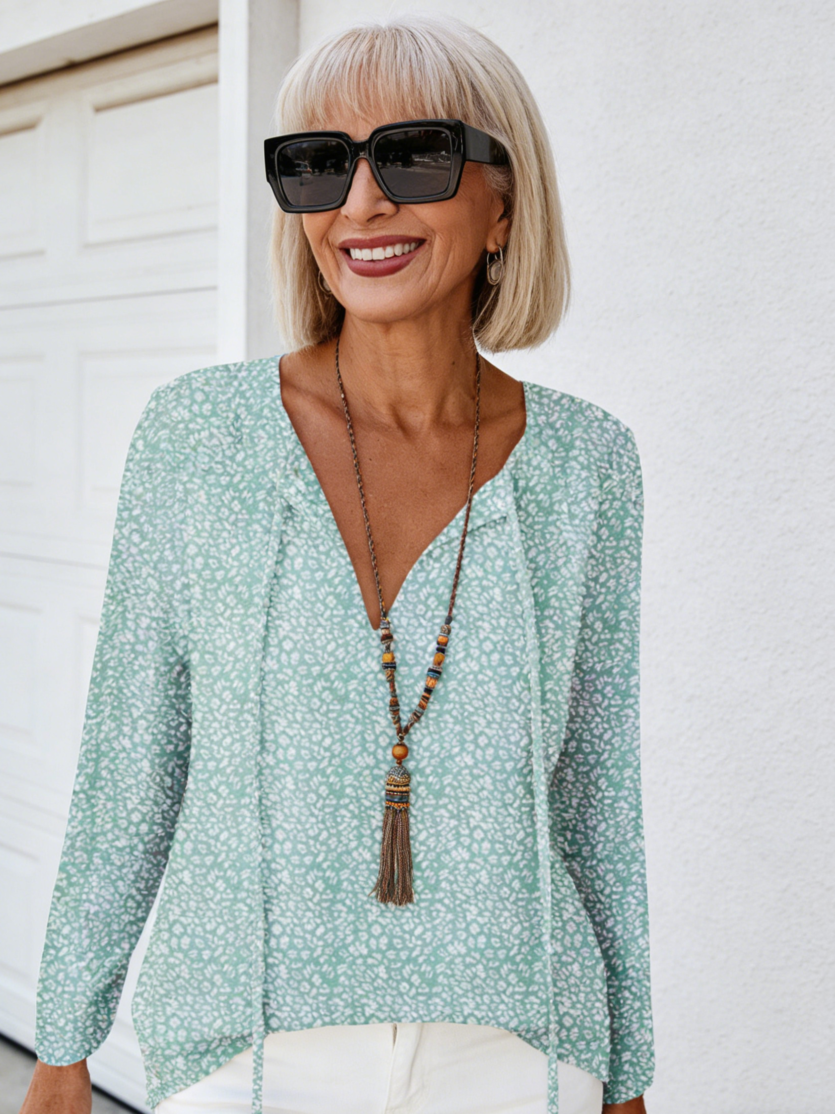 Vibrant Floral Short Sleeve Ruffle Tops - Loose Fit, V Neck, Casual, Boho Chic, Summer & Fall Essential - Womens Blouses for Everyday Wear