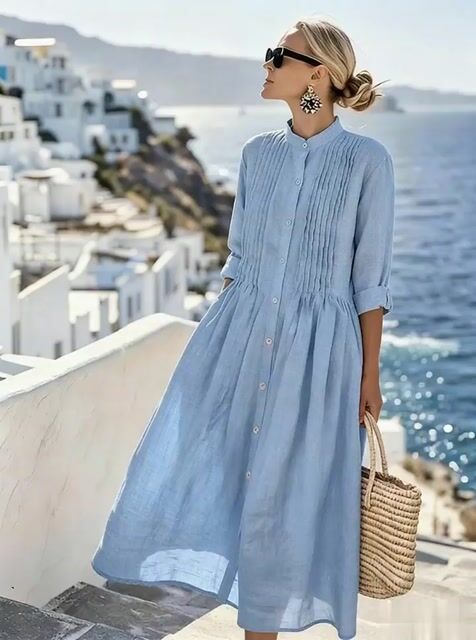 Women'S Casual Solid Color  Dress