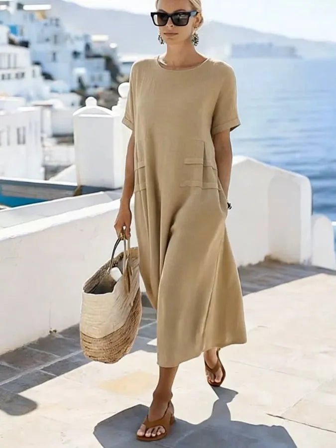 Women'S Casual Solid Color  Dress