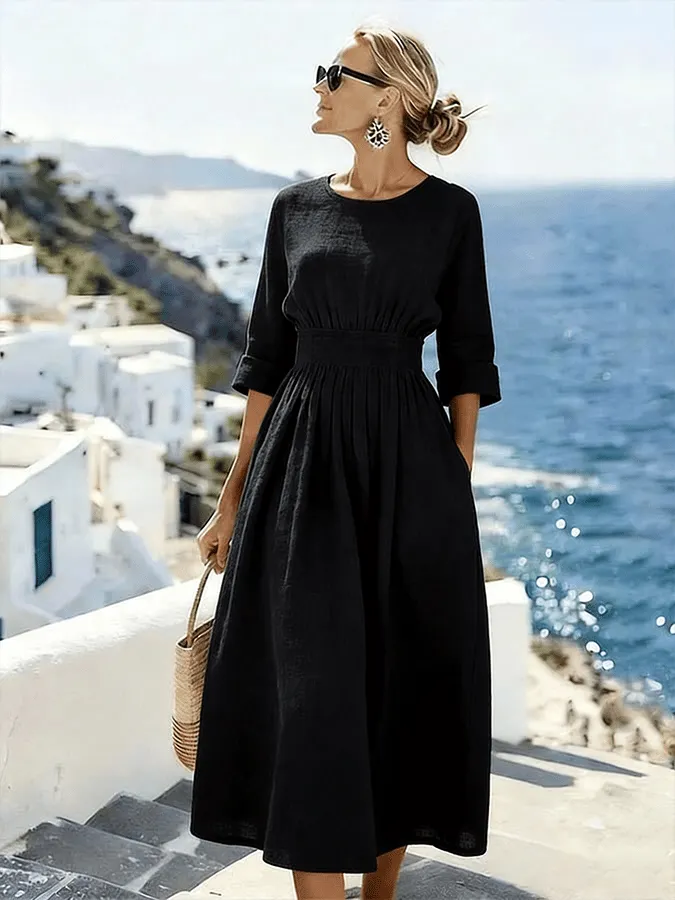 Women'S Casual Solid Color  Dress