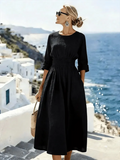 Women'S Casual Solid Color  Dress