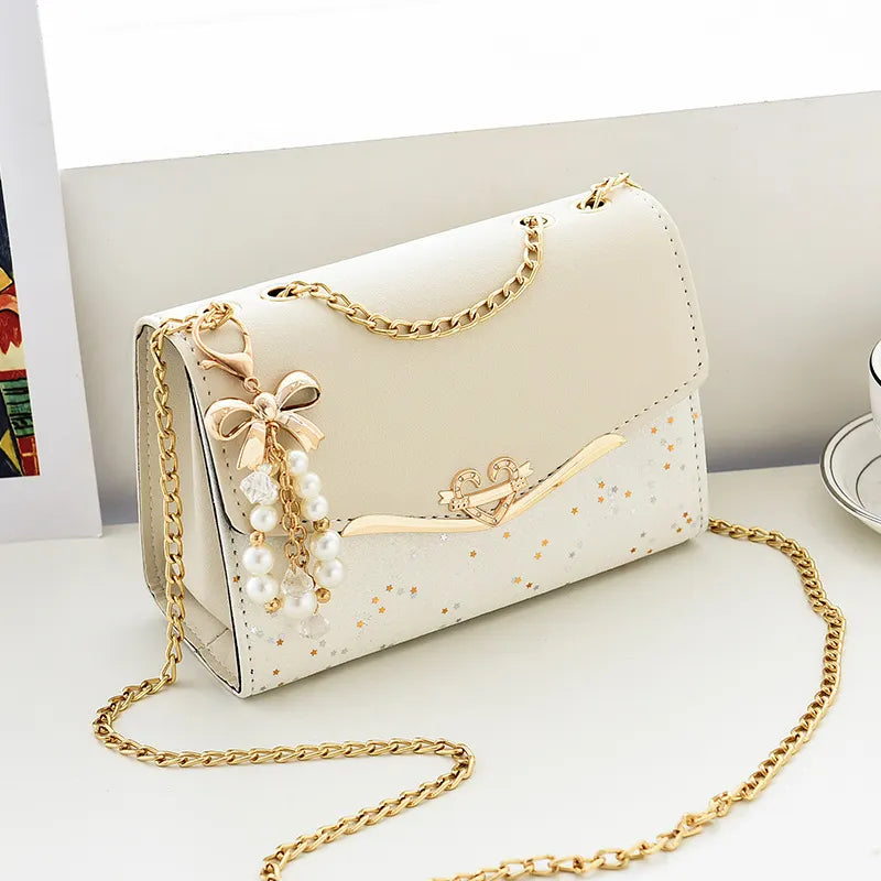 Chain Crossbody Women's Bag Ins Fashion Versatile, Premium Shoulder Bag Sequins Tide