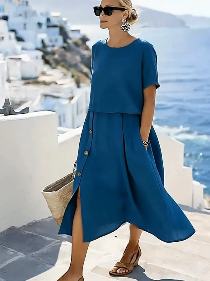 Women'S Casual Solid Color  Dress
