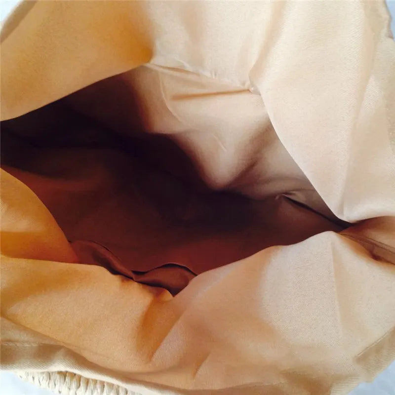Straw Bag Versatile Women's Bag Casual Round Bucket Woven Straw Bag Vacation Beach Bag