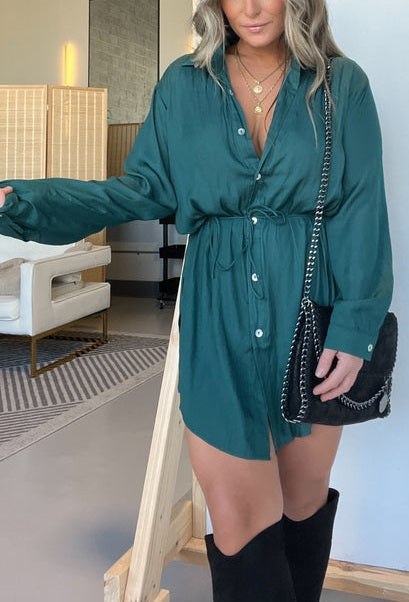 Women's Satin Covered Nights Romper Dress Set