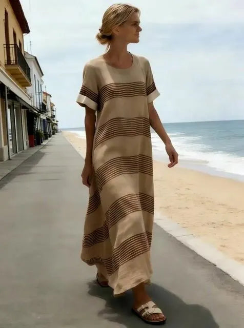 Women's Casual Loose Striped Dress