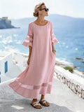Women'S Casual Solid Color  Dress