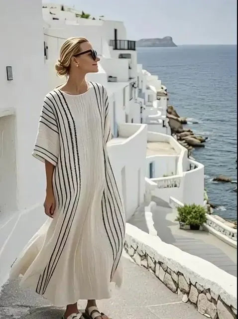 Women'S Contrast Striped Dress