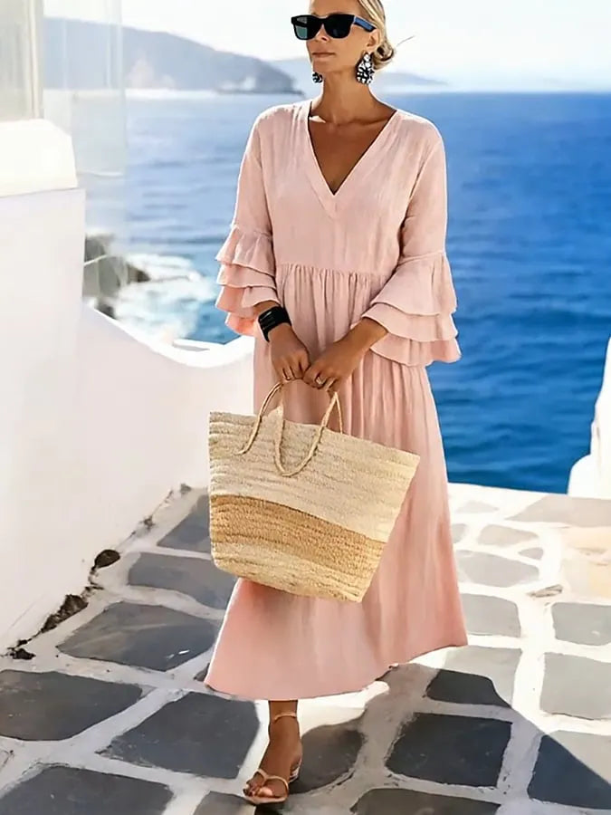 Women'S Casual Solid Color  Dress