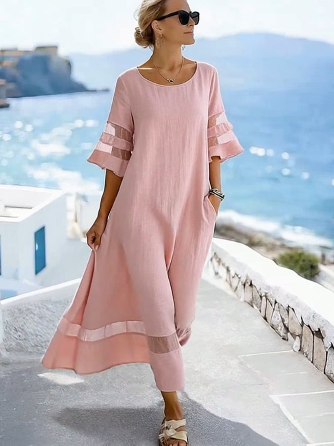 Women'S Casual Solid Color  Dress