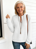 Small Stand-up Collar Zipper Women's Padded Rhombus Long-sleeved Pullover Sweater Casual Style