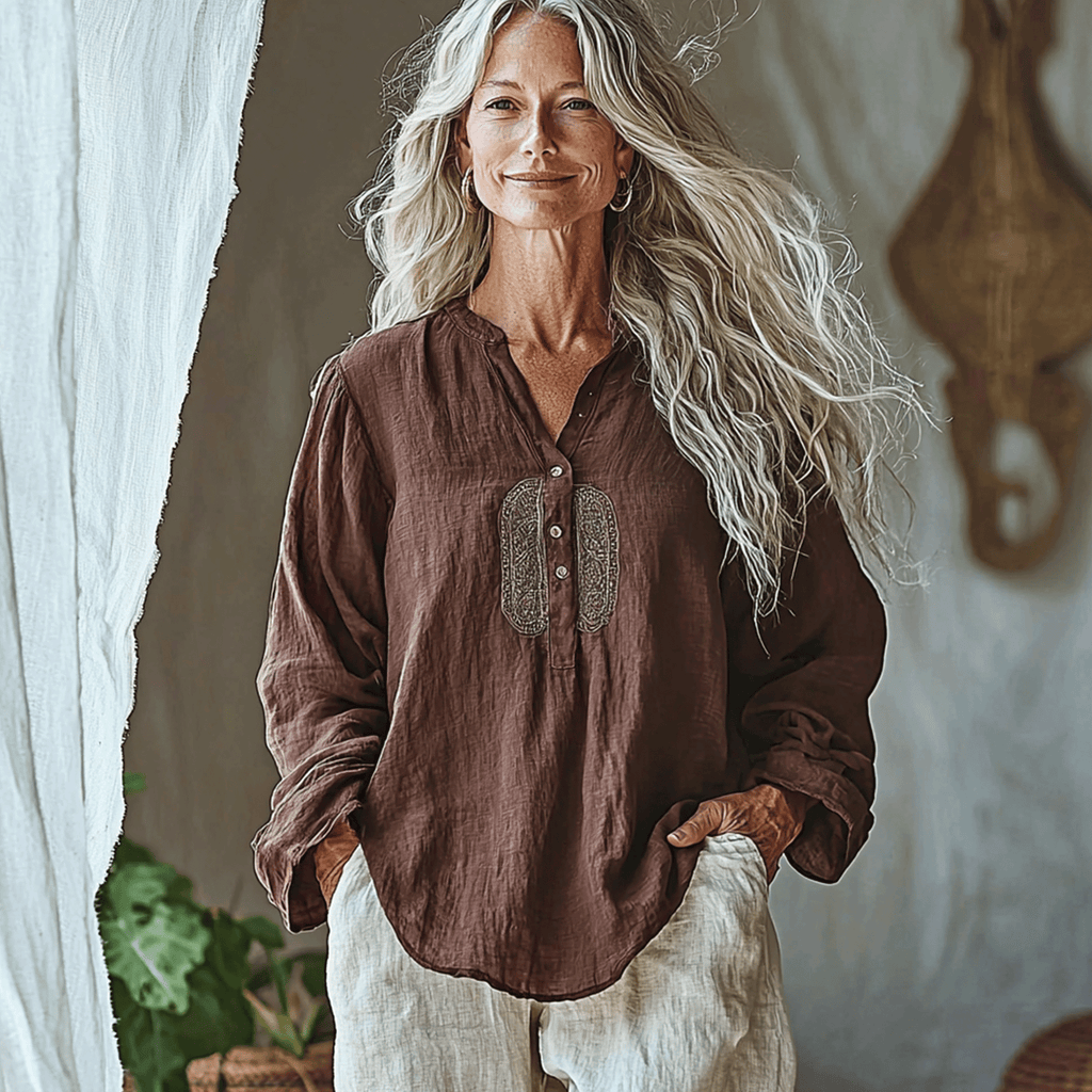 Women's Spring & Summer Vintage Bohemian Loose Linen Shirt