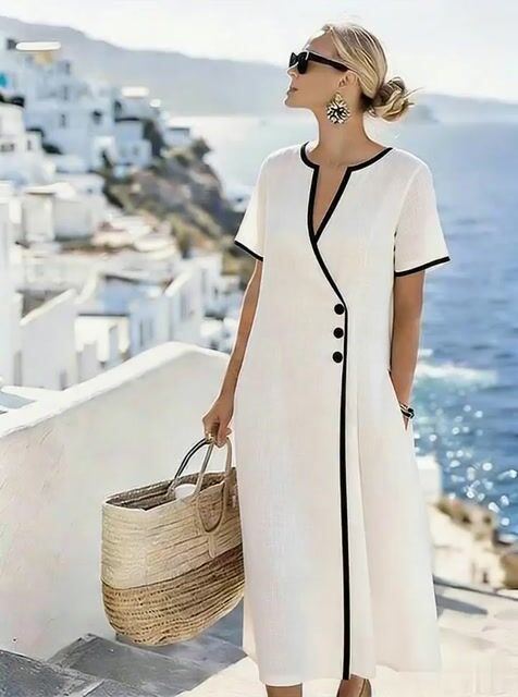 Women'S Casual Solid Color  Dress
