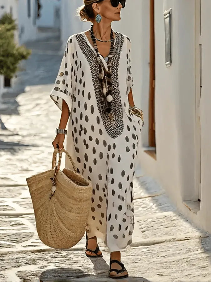 Ladies Loose Polka Dot Dress