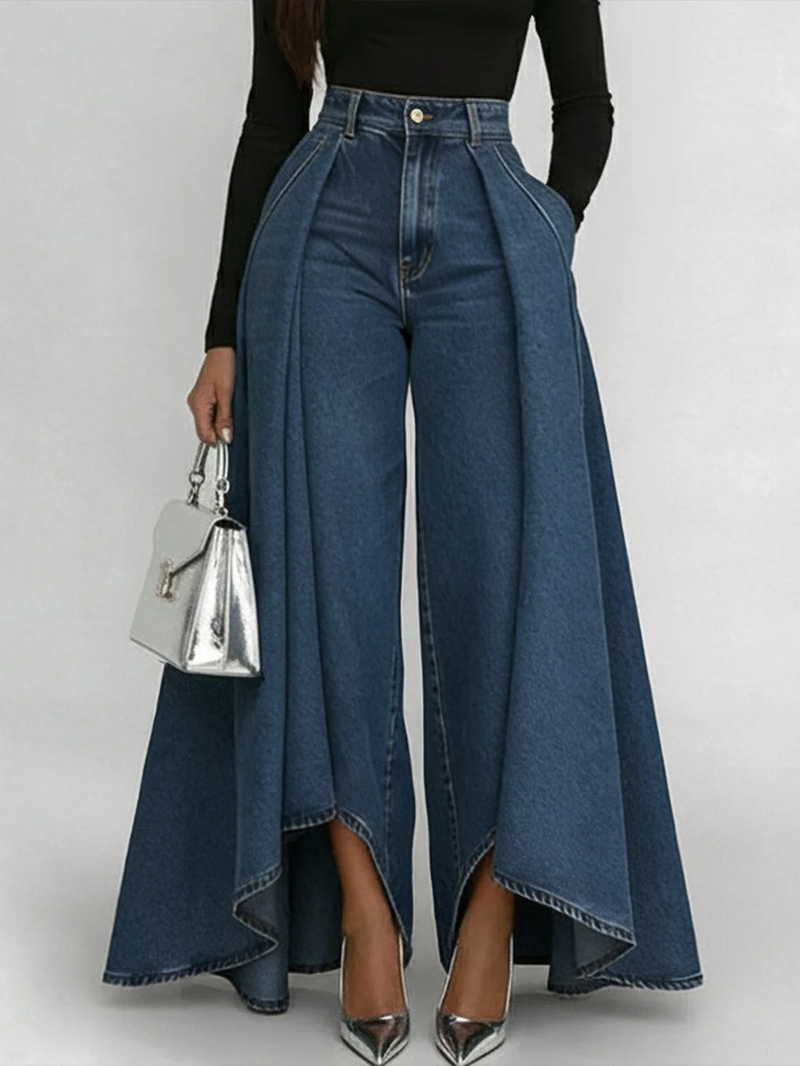 Women's High-Waisted Relaxed Wide-Leg Jeans – Effortless Everyday Comfort