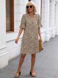 Dress Leopard Print New Splicing Horn V