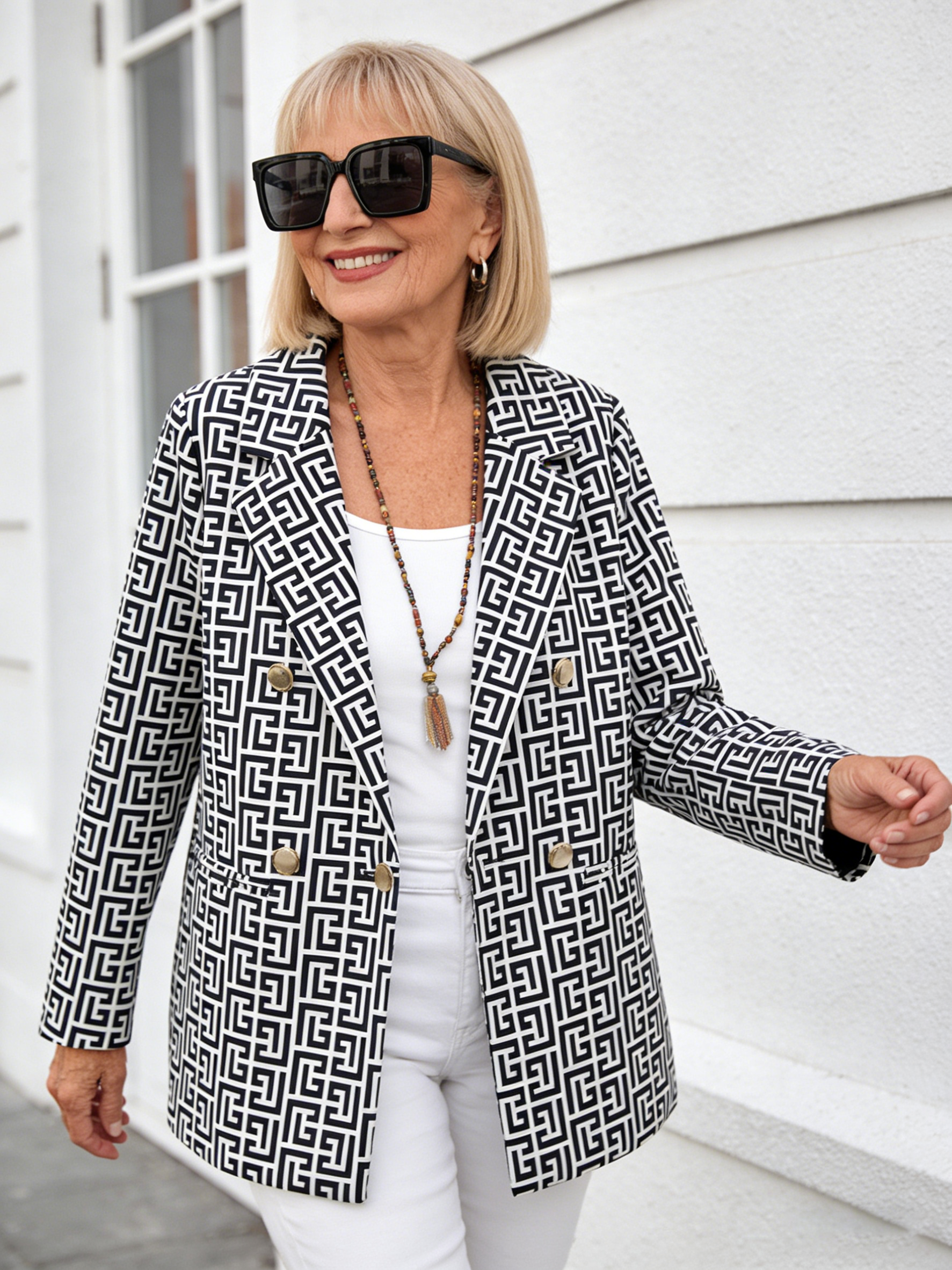Classic Blazer Solid Color Leisure Cotton Coat for Women