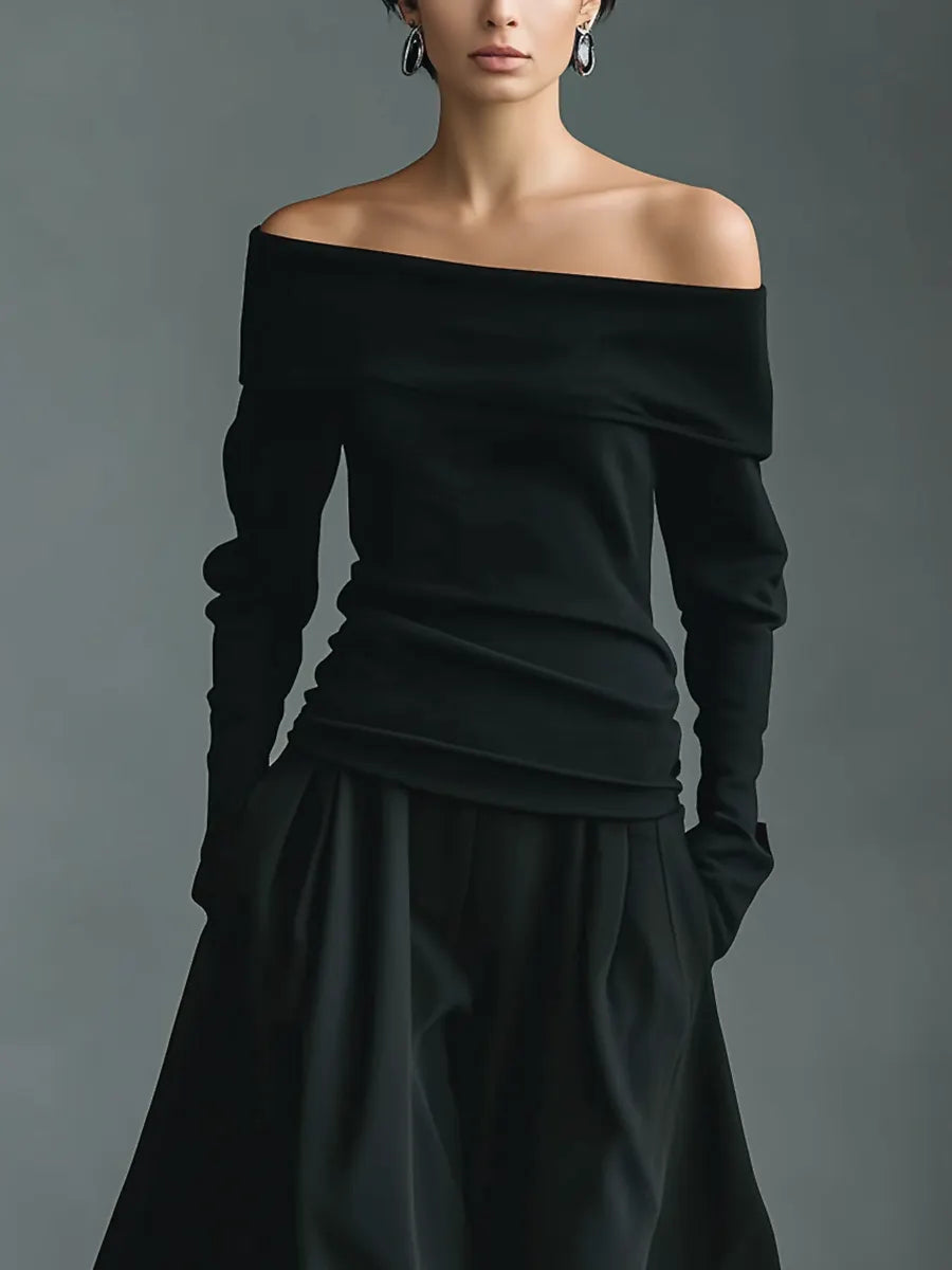 Women's Black High-Waisted Skirt MDA0402L8T