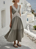 Women's Summer Cross Striped Pleated Dress