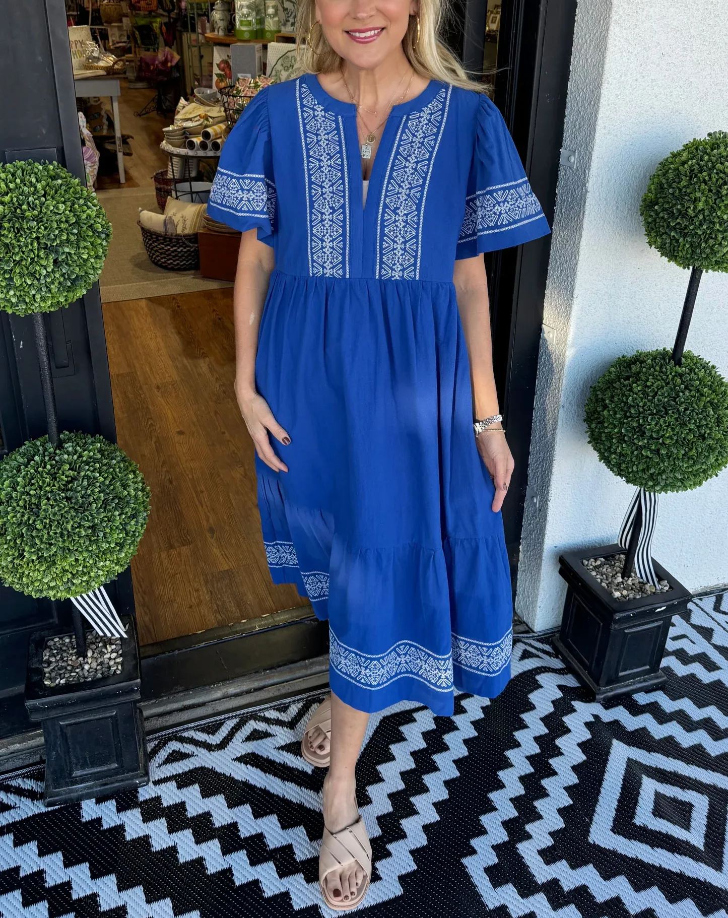 Women's V-Neck Boho Maxi Dress