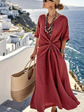 Women'S Loose Solid Color Dress