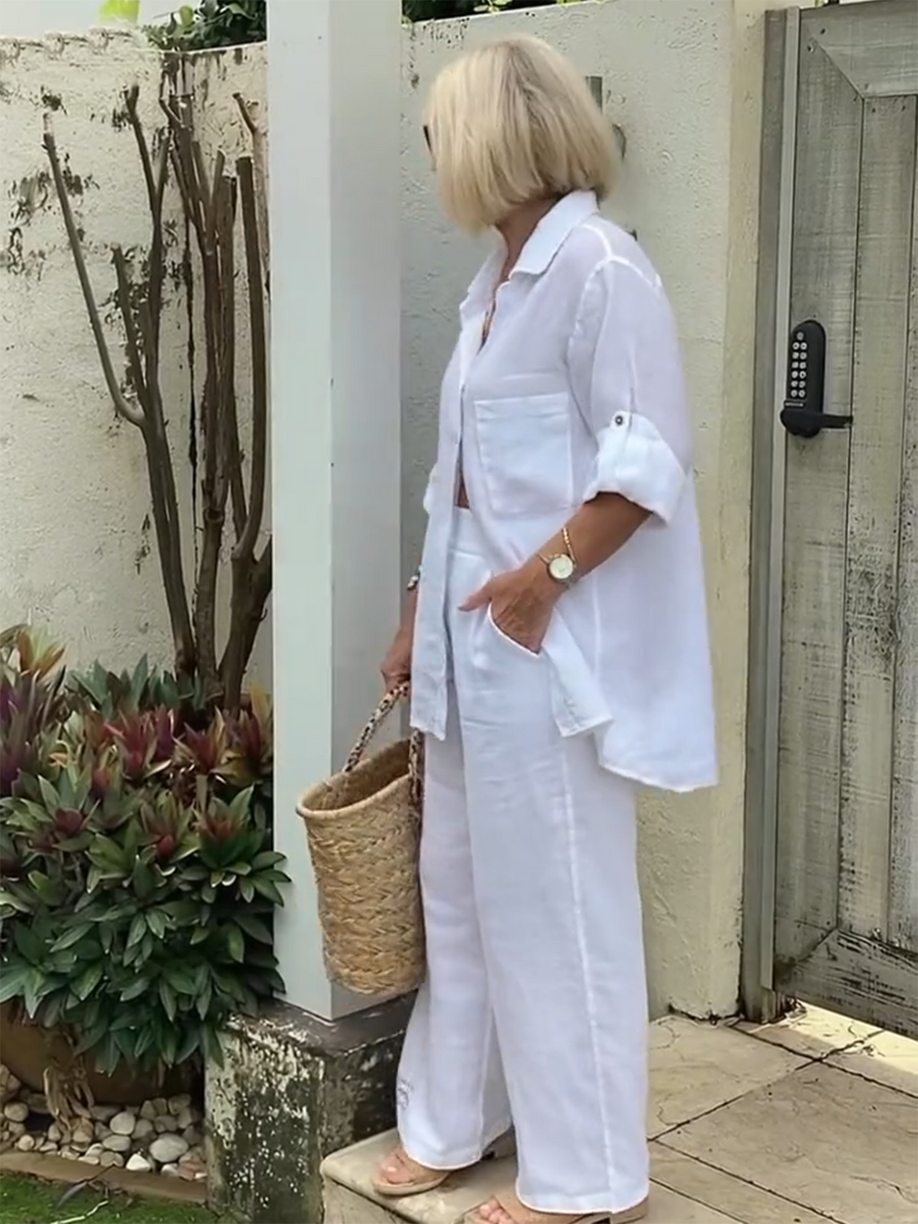 Cotton and Linen Two-piece Button Style Casual and Soft