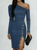 Casual Off-the-shoulder Denim Dress