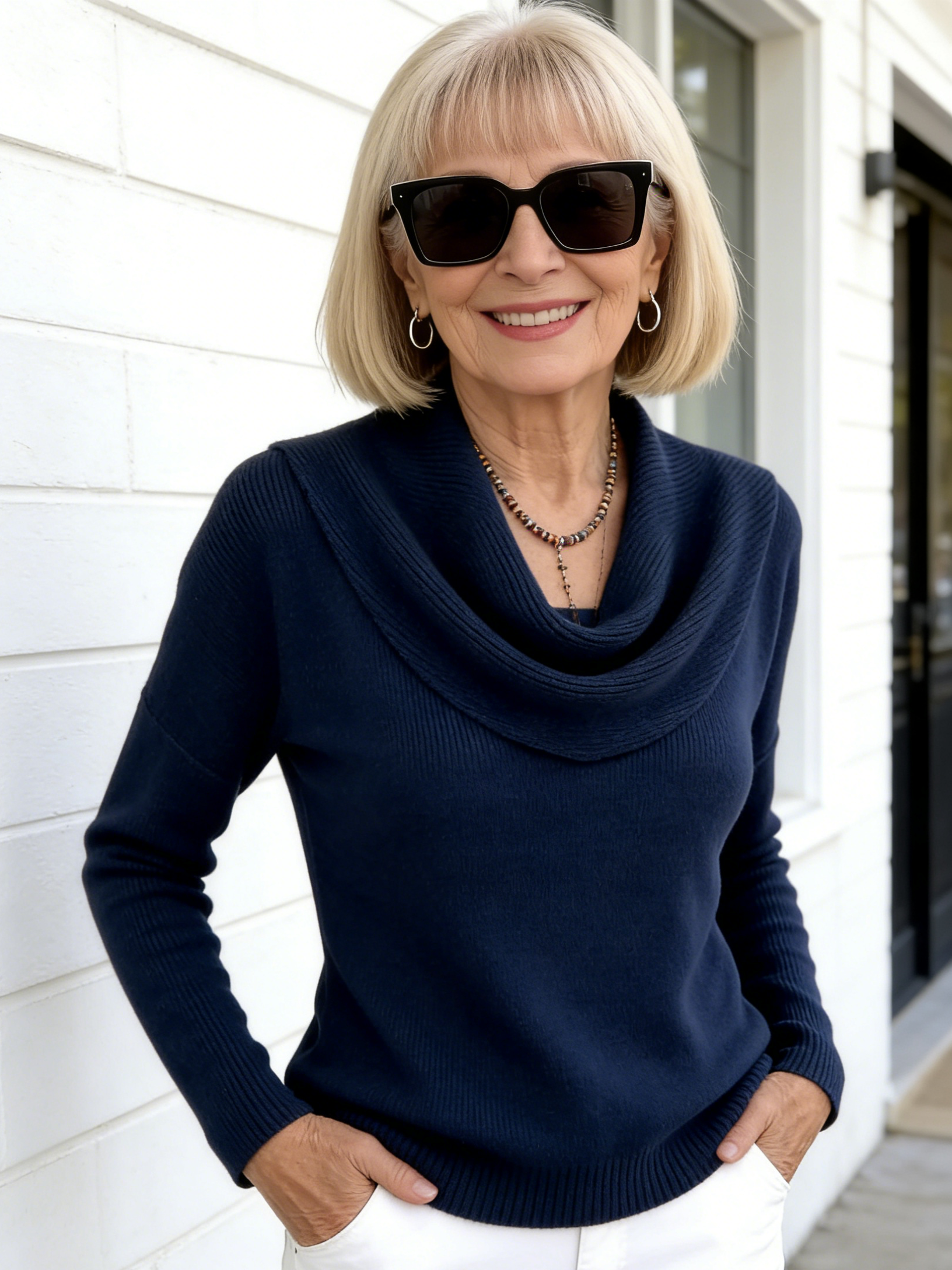 Winter Knitted Sweater Solid Color Long-sleeved Top Sweater Women