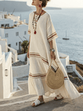 Women'S Loose Contrast Striped Dress