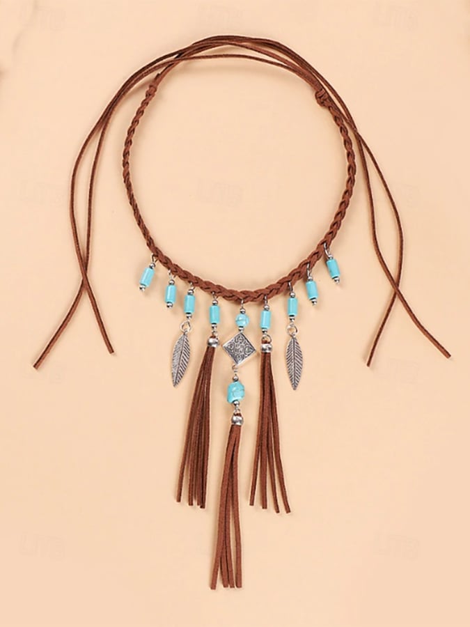 Women's Suede Beaded Necklace