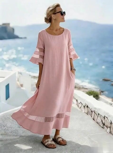 Women'S Casual Solid Color  Dress