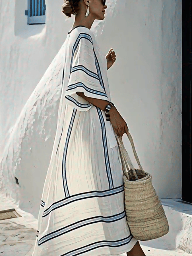 Ladies Loose Striped Dress