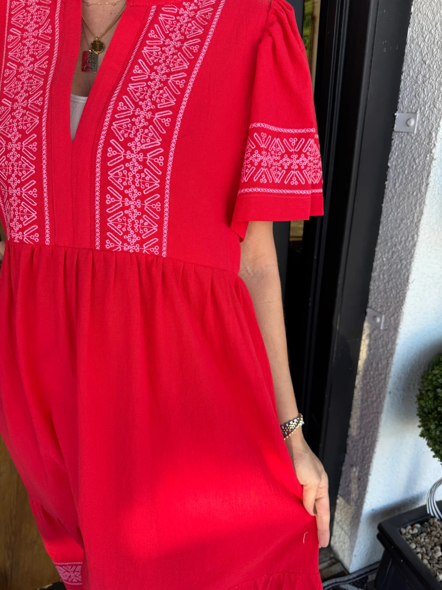 Women's V-Neck Boho Maxi Dress