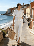 Women's Round Neck Short-Sleeved Suit