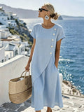 Women'S Casual Round-Neck Vacation Dress