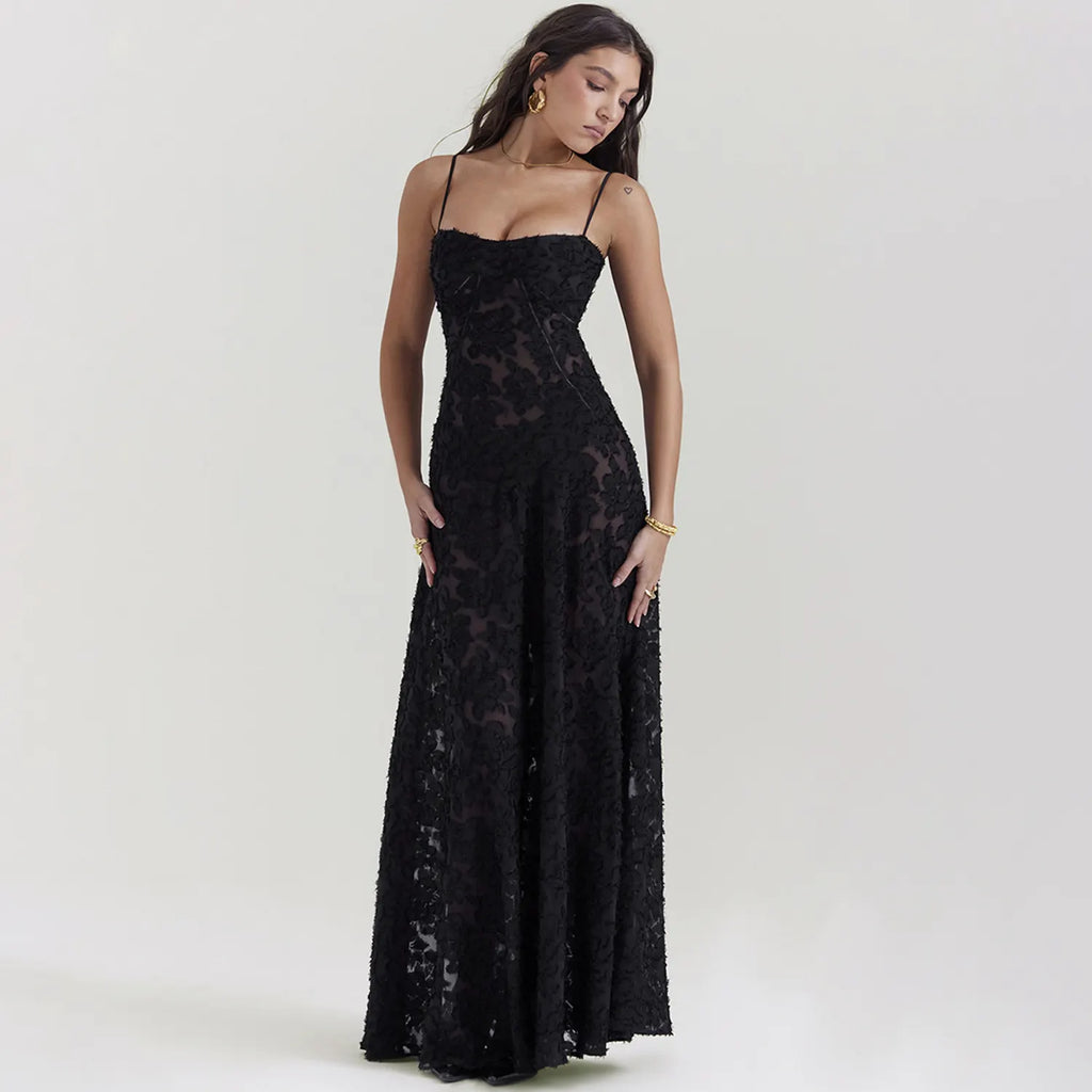 Women's Fashion Tube Top Word Collar Evening Dress