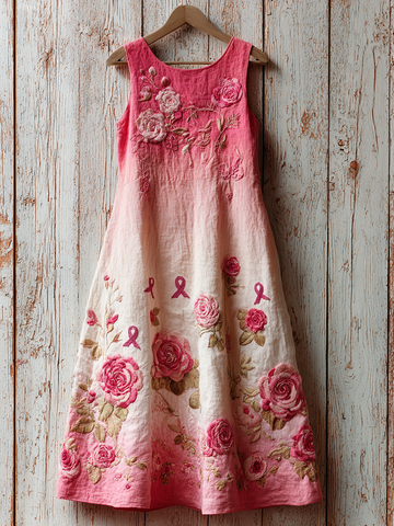 Women's Pink Rose Gradient Art Mini Elegant Dress