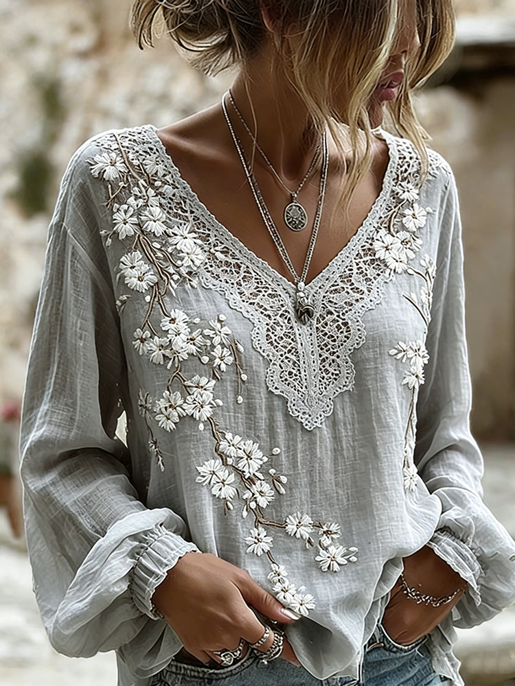 Women's Vintage Japanese Floral Casual T-shirt