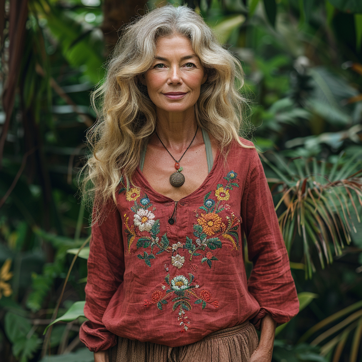 Vacation Ethnic Print Long Sleeve Shirt