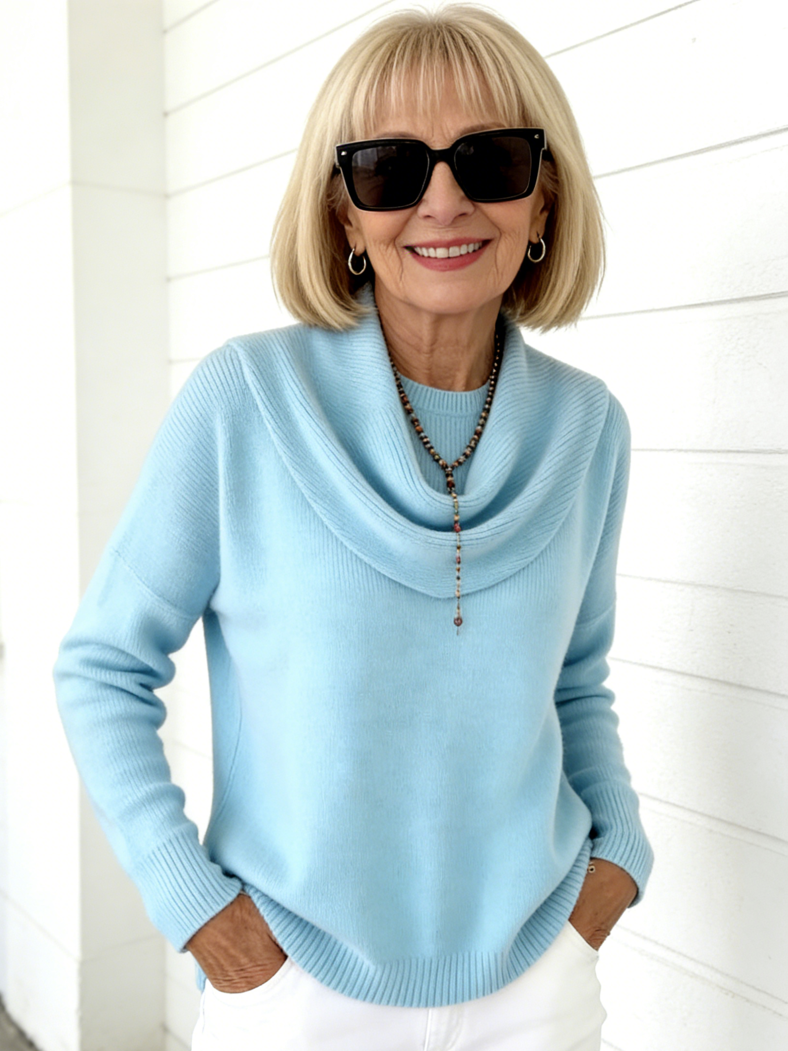 Winter Knitted Sweater Solid Color Long-sleeved Top Sweater Women